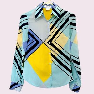 Paul&joe silk printed button down shirt